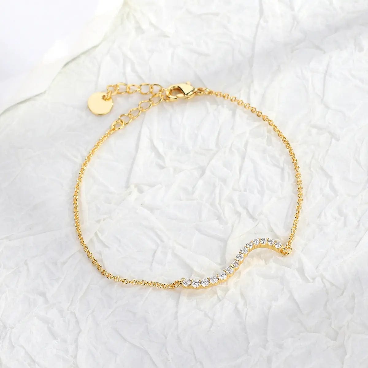 Gold-CYB0007 Exquisite S Curve Bracelet Set with Diamonds Wave Twisted Wire Jewelry Copper Gold Plated Fashion Jewelry 2023