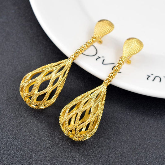 Gold Drop earrings unique earings fashion flower jewelry for women custom earrings