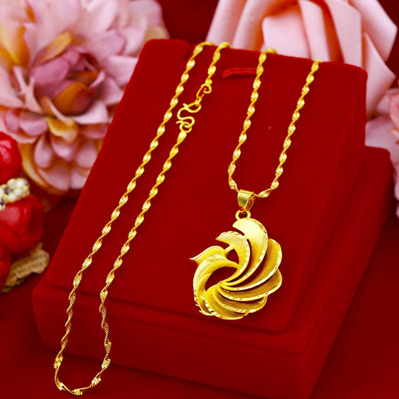 Gold Fashion 14k Gold Bracelet for Women's Wedding Engagement Jewelry Charm Peacock Pendant Bracelet Women Yellow Gold Jewelry Gifts