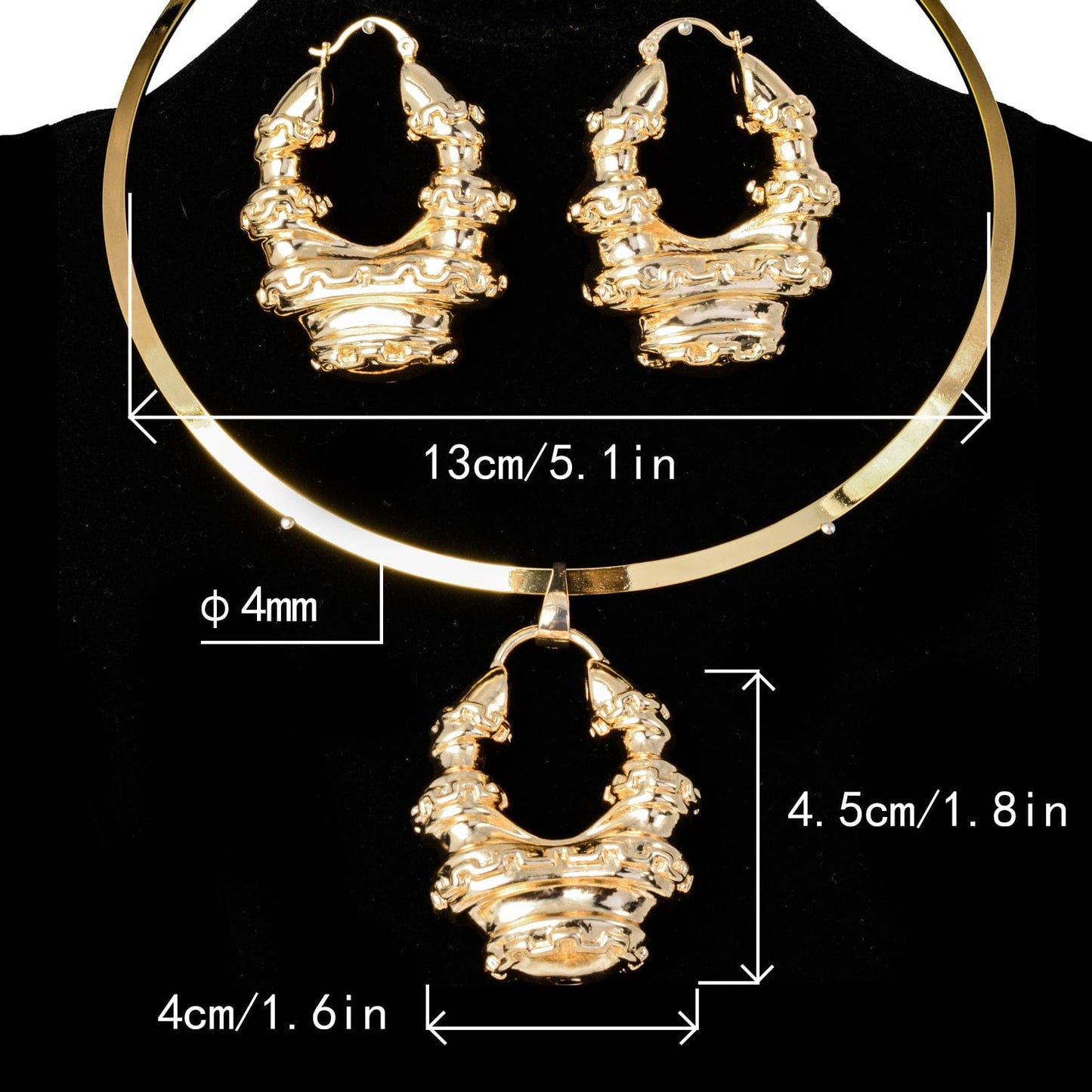 Gold Indian high quality copper Women wedding party big pakistani gold jewelry sets