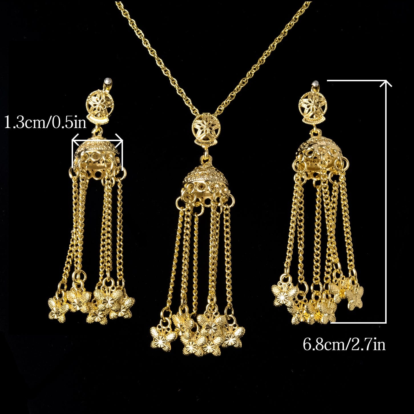 Gold New design star-shaped fashion jewelry for women with high quality fashion gift necklace earrings pendant