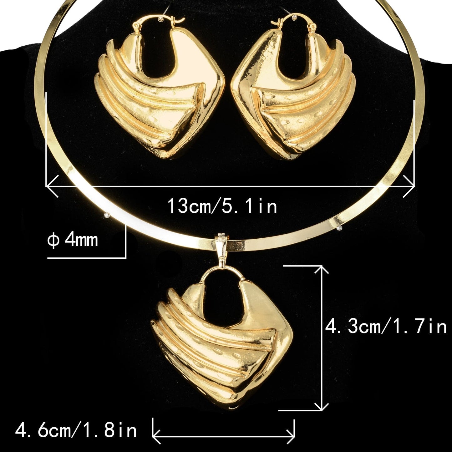 Gold Nigerian high quality copper Women wedding party big fashion jewelry sets