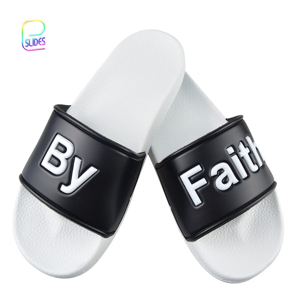 Good Quality Indoor Outdoor PVC Blank Sandals Women Embossed Custom Logo Slides Men Slippers Wholesale