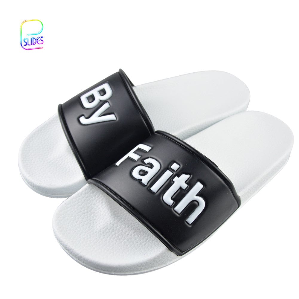 Good Quality Indoor Outdoor PVC Blank Sandals Women Embossed Custom Logo Slides Men Slippers Wholesale