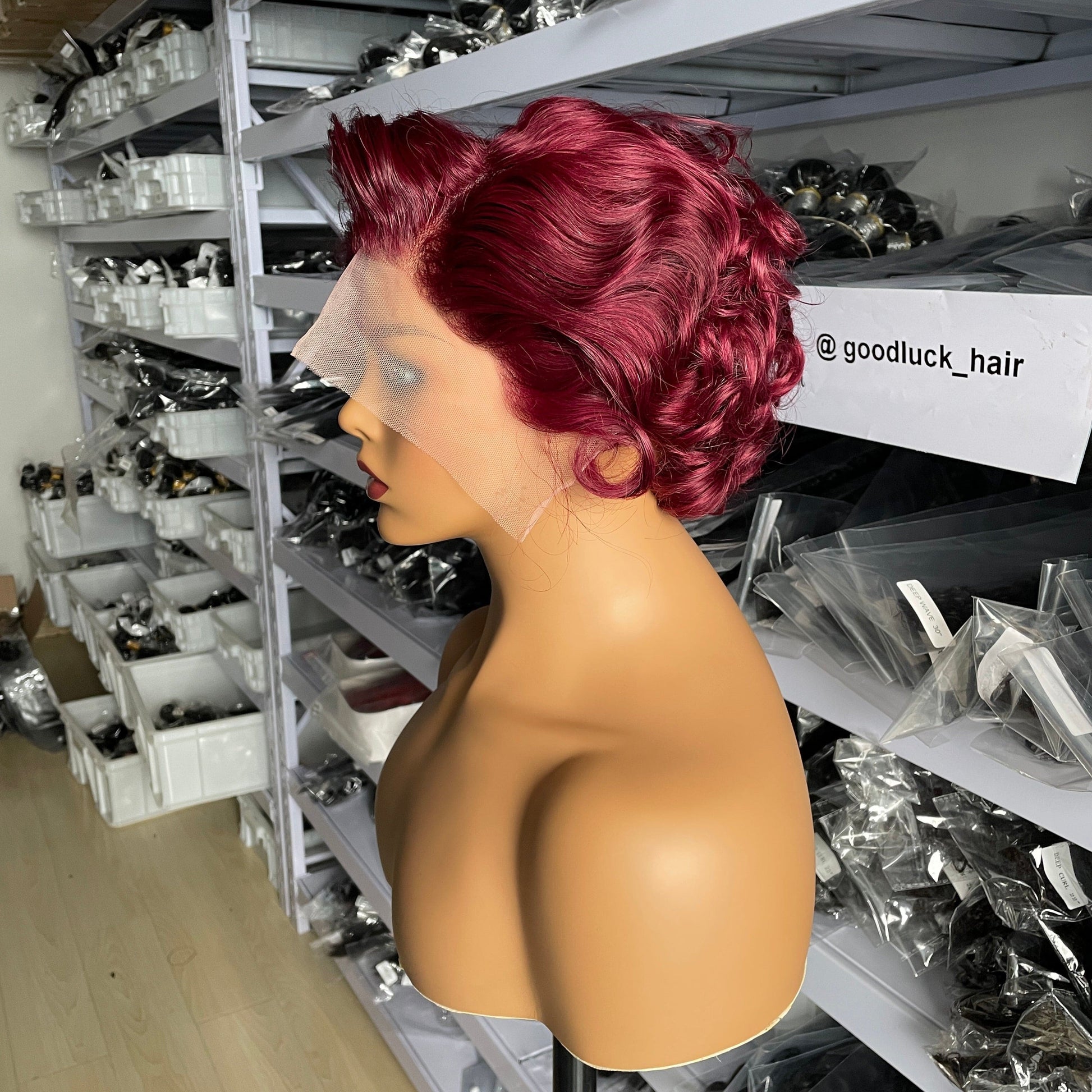 Goodluck Perruque Brazilian Short Pixie Cut Curly Ombre 613 Lace Front Wig For Black Women Human Hair Pixie Curls Pixie Wigs