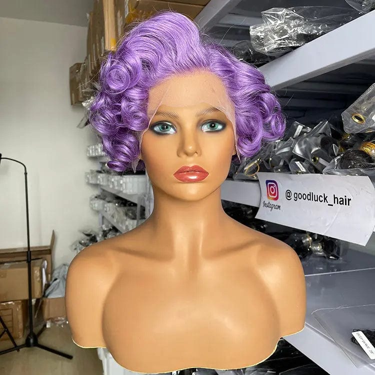 Goodluck Pixie Cut Wig Human Hair Curly Bob