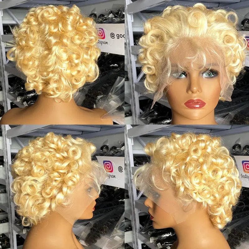 Goodluck Pixie Cut Wig Human Hair Curly Bob