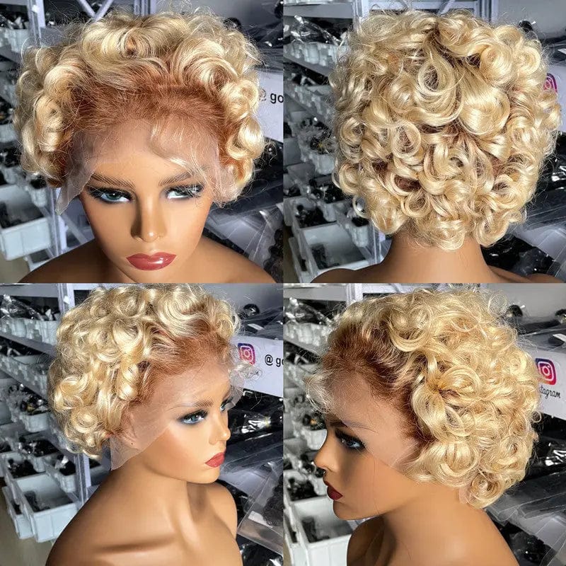 Goodluck Pixie Cut Wig Human Hair Curly Bob