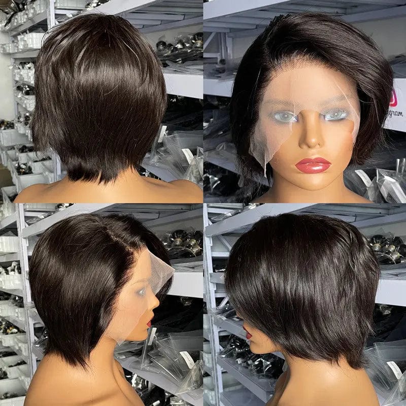 Goodluck Pixie Cut Wig Human Hair Curly Bob