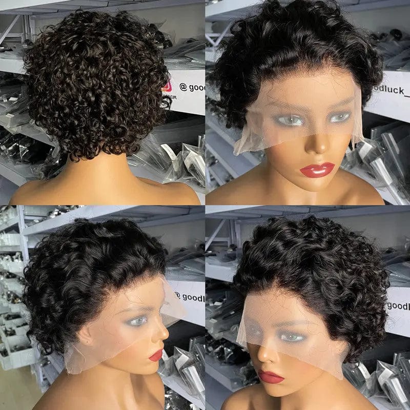 Goodluck Pixie Cut Wig Human Hair Curly Bob