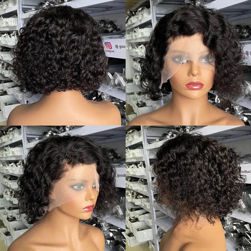 Goodluck Pixie Cut Wig Human Hair Curly Bob