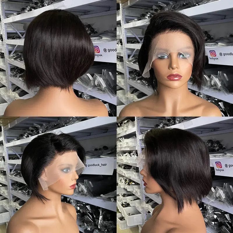 Goodluck Pixie Cut Wig Human Hair Curly Bob