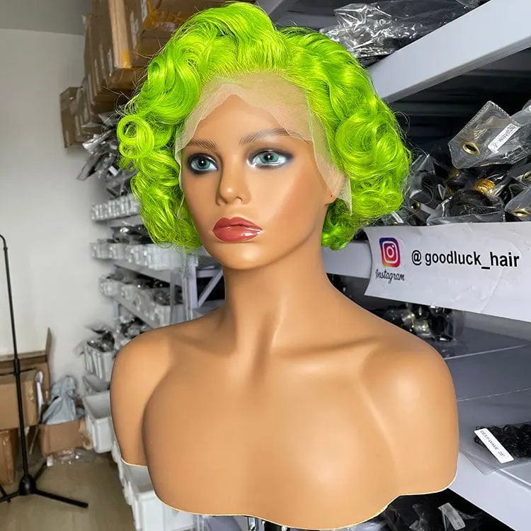 Goodluck Pixie Cut Wig Human Hair Curly Bob