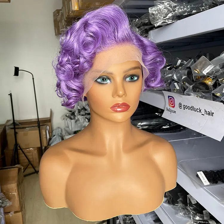 Goodluck Pixie Cut Wig Human Hair Curly Bob