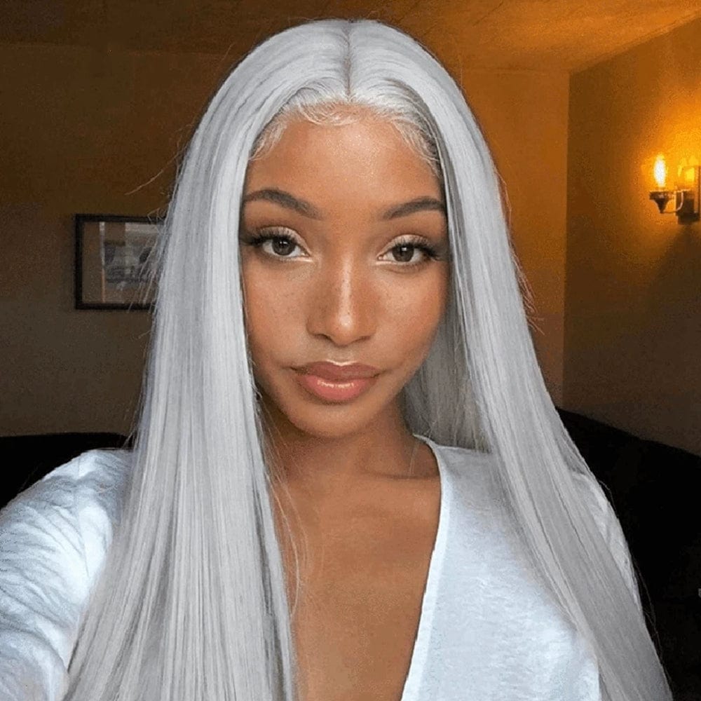 Gray Straight 360 lace Human Hair Wig full Lace Wigs for Black Women Virgin Human Hair Lace Front Wigs Vendor