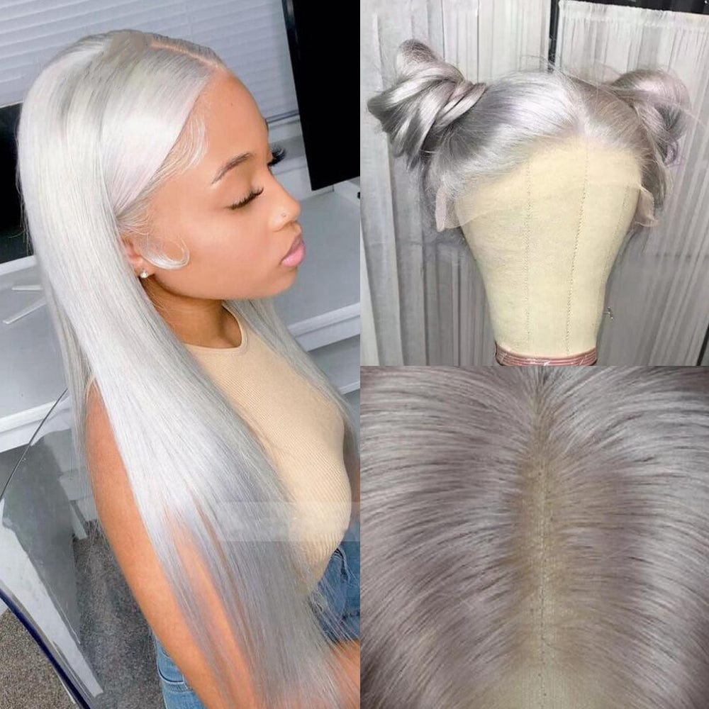 Gray Straight 360 lace Human Hair Wig full Lace Wigs for Black Women Virgin Human Hair Lace Front Wigs Vendor