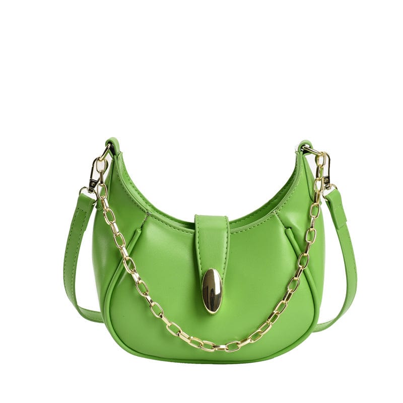 GREEN Niche Bag Women's Foreign Trade New Trendy High-End Texture One-Shoulder Messenger Bag Fashion Crescent Saddle Bag