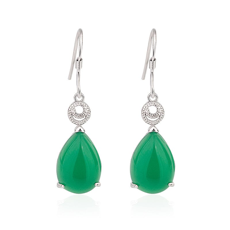 green S925 Silver Plated Earring Emerald Gemstone Jewelry for Women Bizuteria Jewelry Kolczyki Orecchini Drop Earrings