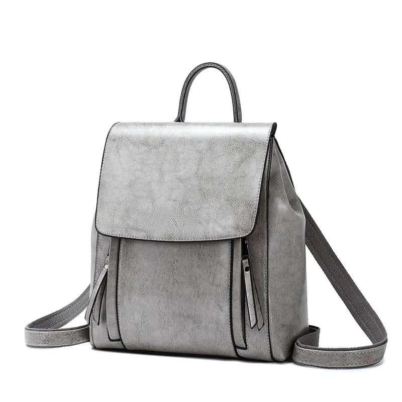 Grey Small Ladies Shoulder Bags Backpack Purse for Women Fashion Leather Designer Travel