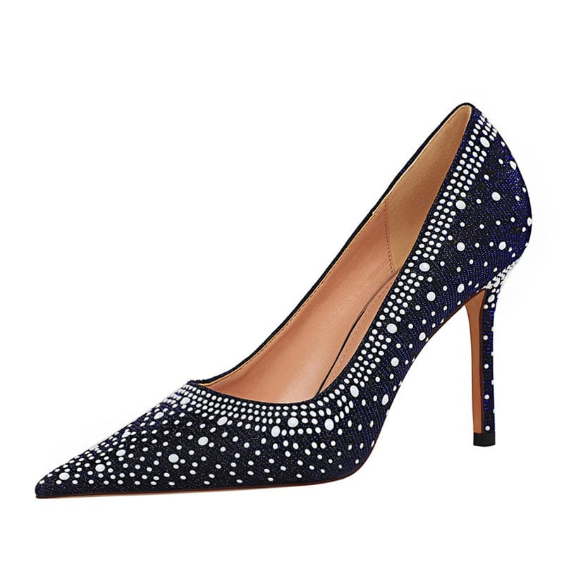 GX209 Fashion Designed Dots Printed High Heels Shoes For Women High Quality Heels