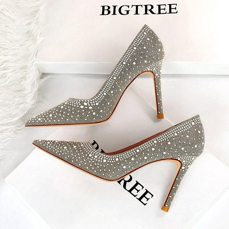 GX209 Fashion Designed Dots Printed High Heels Shoes For Women High Quality Heels