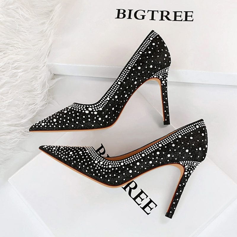 GX209 Fashion Designed Dots Printed High Heels Shoes For Women High Quality Heels