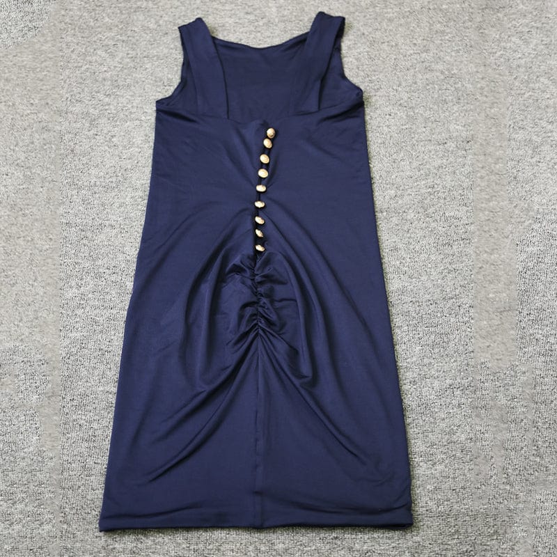 H9030 New Arrivals Navy Blue Simplicity sleeveless Women Summer Elegant Bodycon Casual Dresses