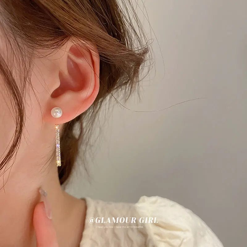 HE8849 / Gold Fashion Gold Plated Silver Needle Pearl Micro-inlaid Zircon Earrings 2022 New Simple Temperament Jewelry for Women