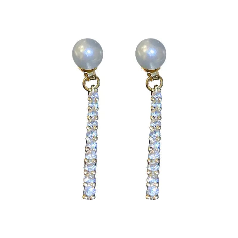 HE8849 / Gold Fashion Gold Plated Silver Needle Pearl Micro-inlaid Zircon Earrings 2022 New Simple Temperament Jewelry for Women