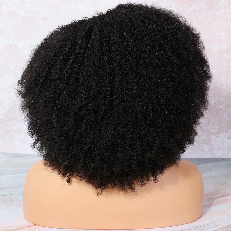 Headband Wig Kinky Curly Human Hair  Brazilian Machine Scarf Wig Easy to Install Jerry Curl Hair Wig 180% Density