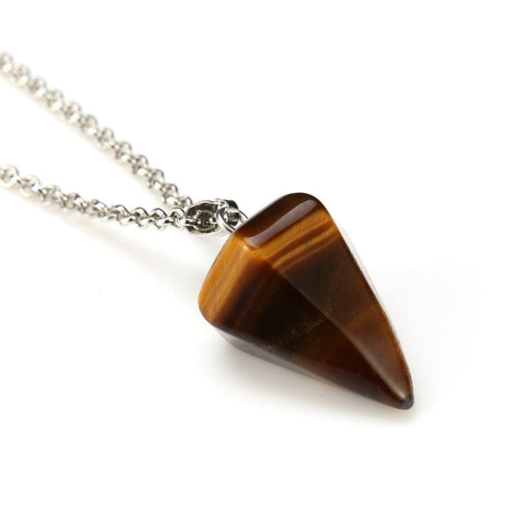 Healing Hexagonal Pillar Crystal Onyx Pendant Tapered  natural Stone Pendant Necklace