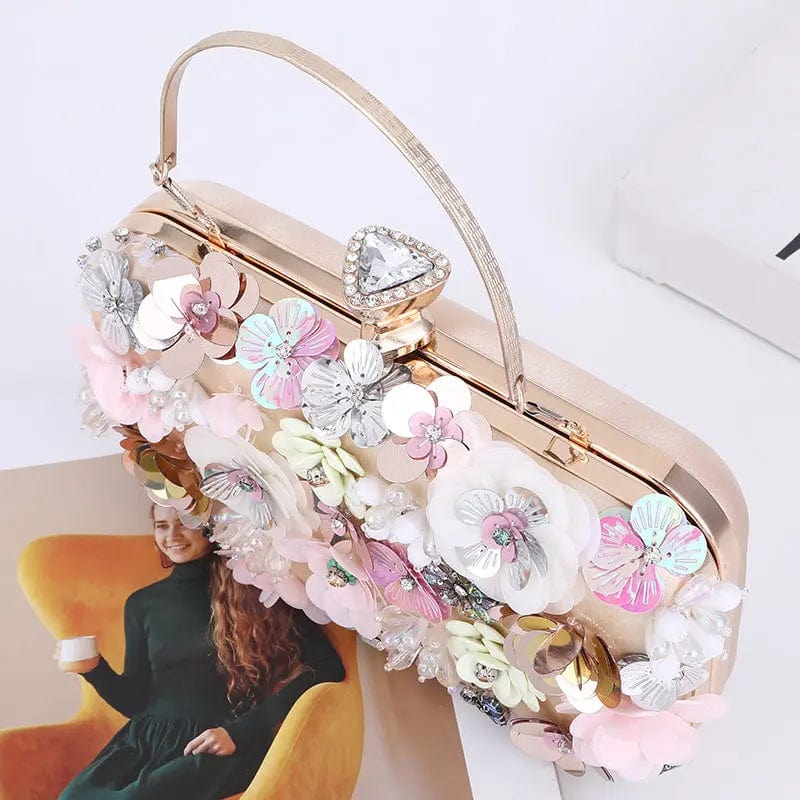 High End Hand Made Clutch Bags Manufacturer Exquisite Appliques Beaded Flower Purse Lady Handbags Luxury Evening Bags Purses