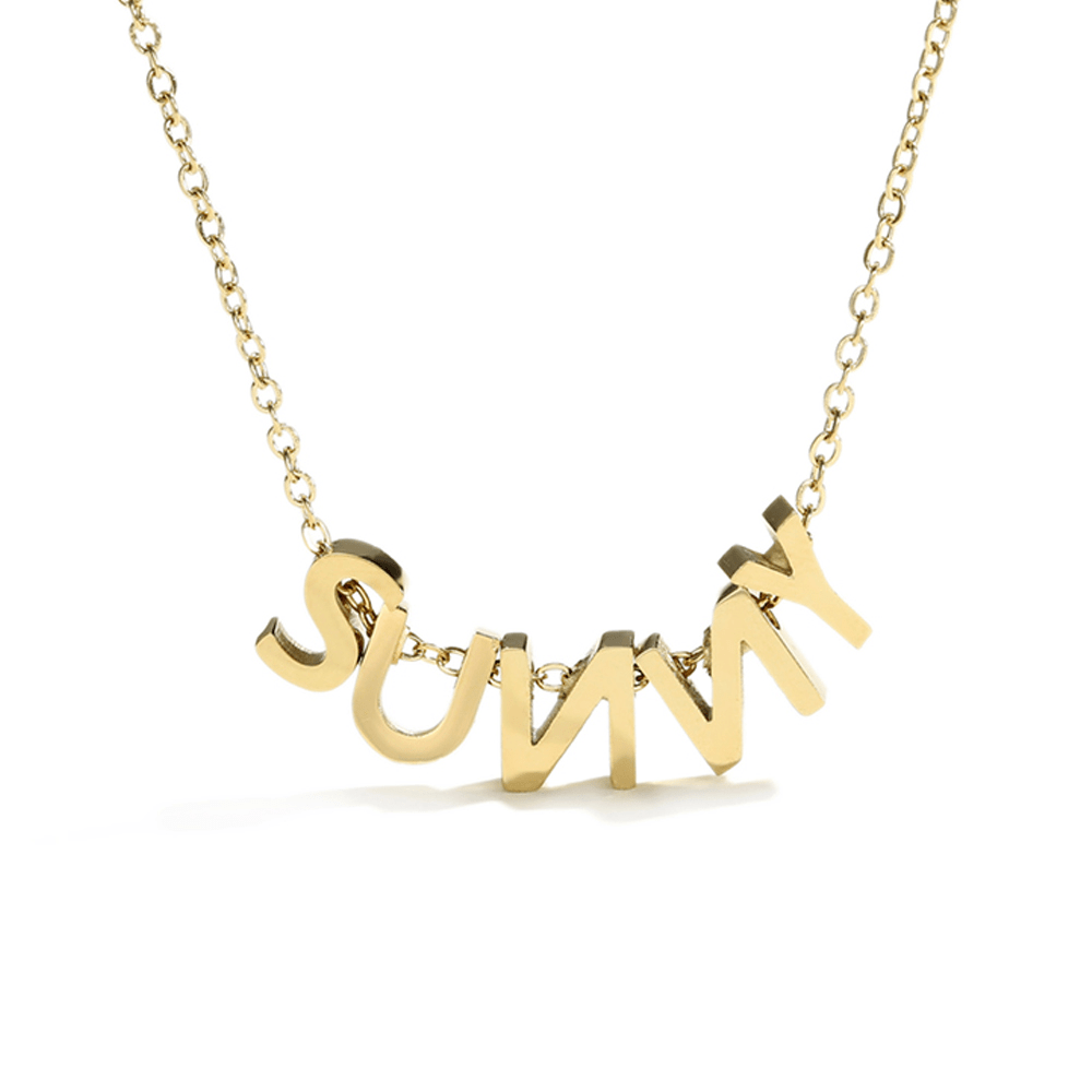 High quality 316l stainless steel  a-z 26 alphabet gold plated DIY name necklace pendant  letters accesories charms