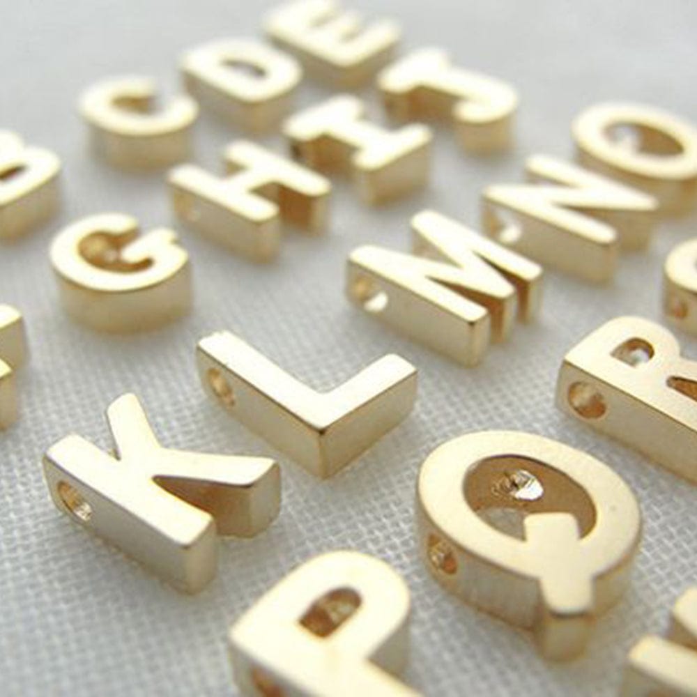 High quality 316l stainless steel  a-z 26 alphabet gold plated DIY name necklace pendant  letters accesories charms