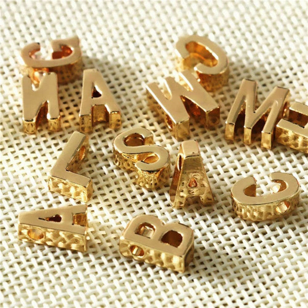 High quality 316l stainless steel  a-z 26 alphabet gold plated DIY name necklace pendant  letters accesories charms