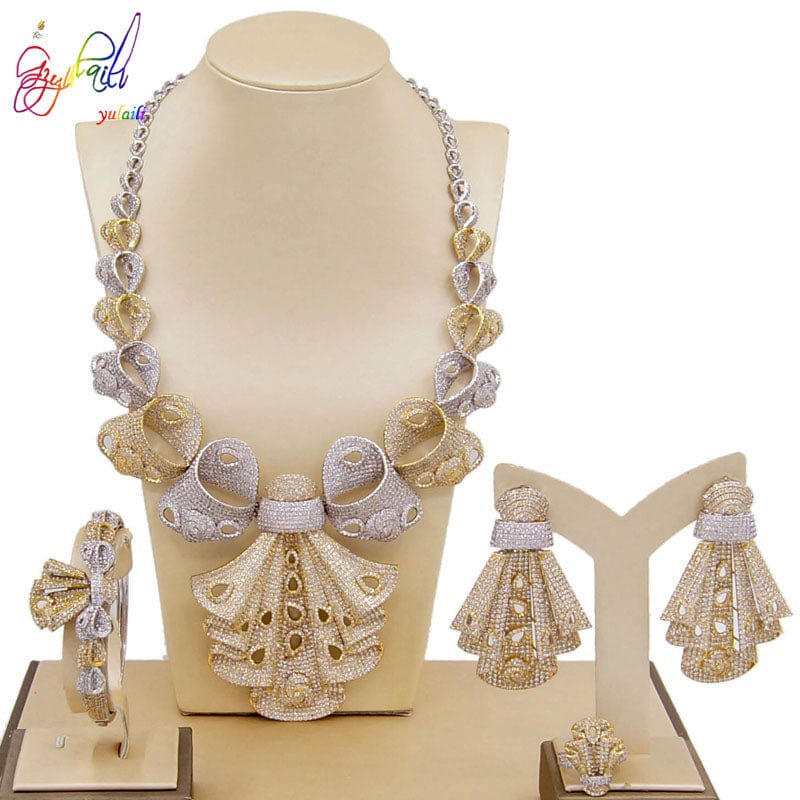 High quality Fashion Jewelry Set Gorgeous Zirconia Jewelry Set Wedding Anniversary Costume Jewellery for Women #5