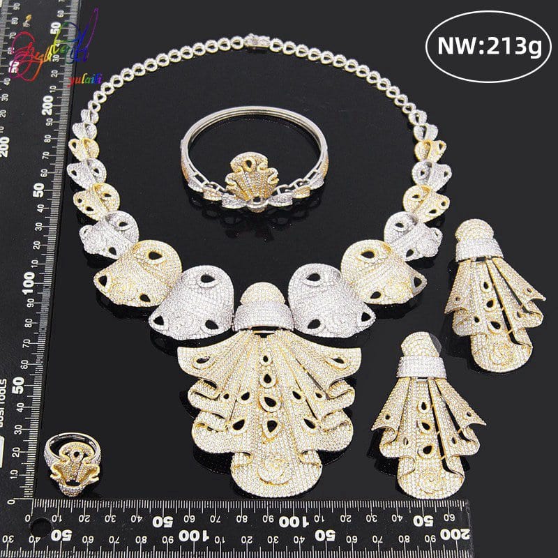 High quality Fashion Jewelry Set Gorgeous Zirconia Jewelry Set Wedding Anniversary Costume Jewellery for Women #5