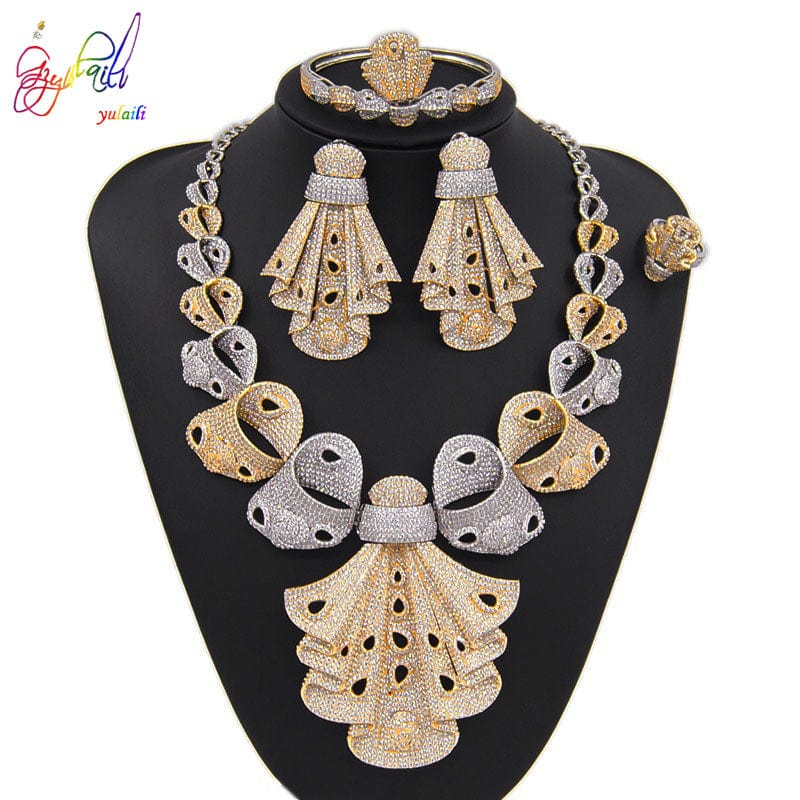 High quality Fashion Jewelry Set Gorgeous Zirconia Jewelry Set Wedding Anniversary Costume Jewellery for Women #5