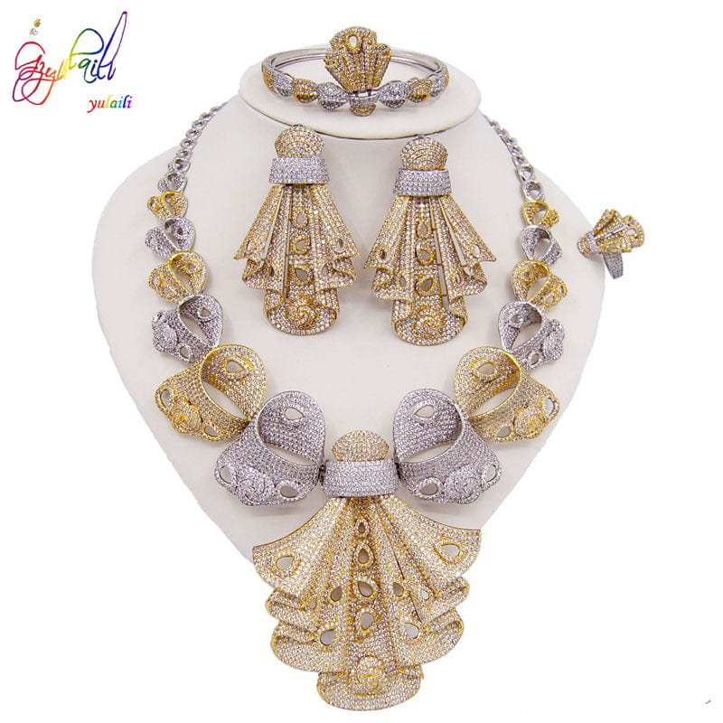 High quality Fashion Jewelry Set Gorgeous Zirconia Jewelry Set Wedding Anniversary Costume Jewellery for Women #5