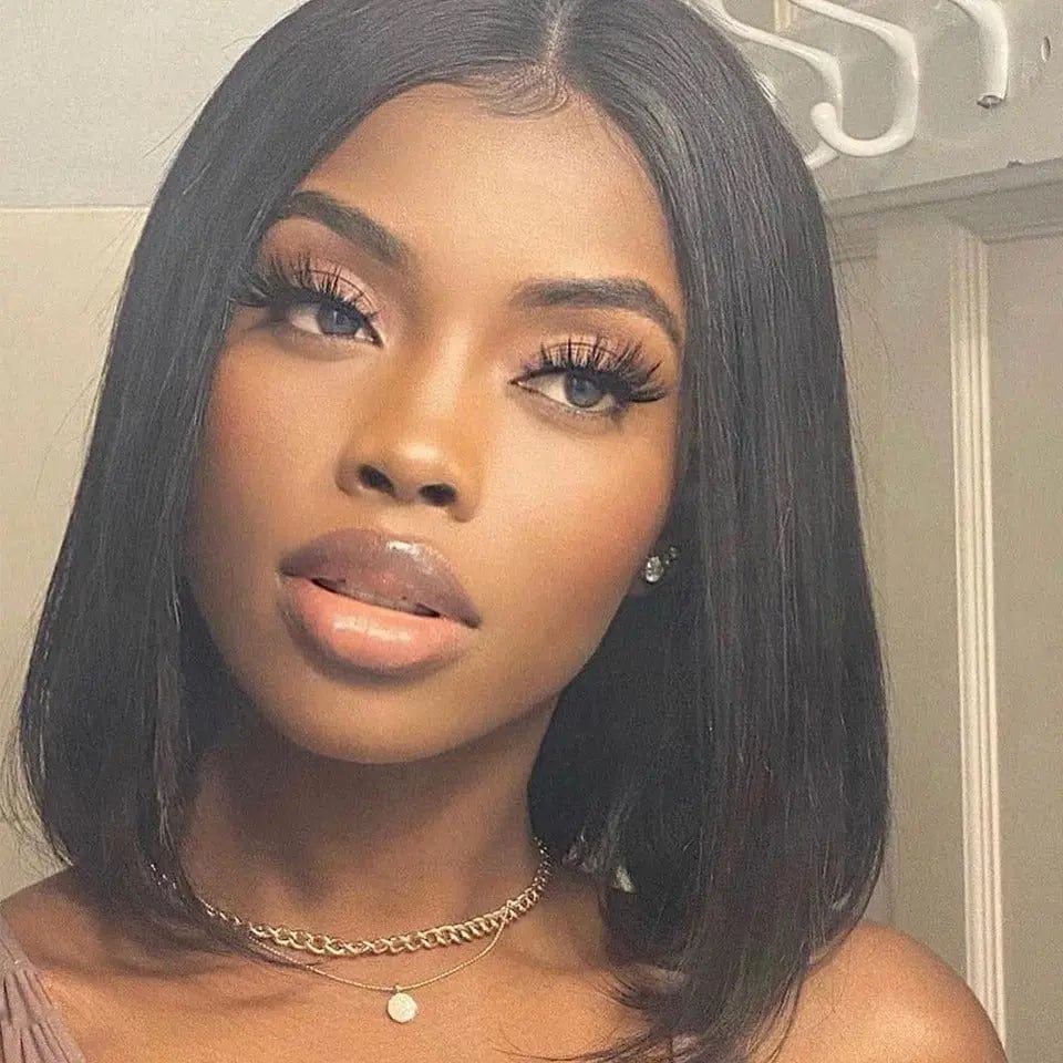 High Quality Luxury Bob Wig Lace Front Human Hair Wigs Hd Transparent Lace Frontal Wig Bob Straight  13x4 Lace Front Human Hair