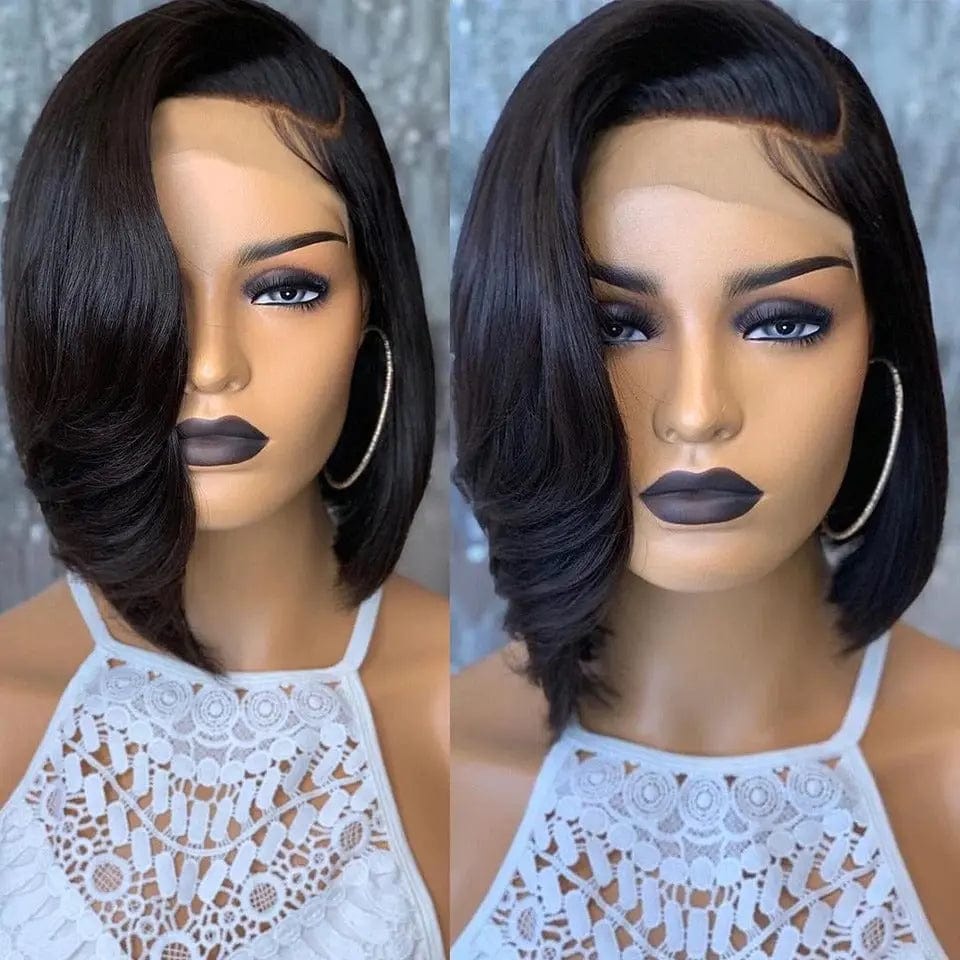 High Quality Luxury Bob Wig Lace Front Human Hair Wigs Hd Transparent Lace Frontal Wig Bob Straight  13x4 Lace Front Human Hair