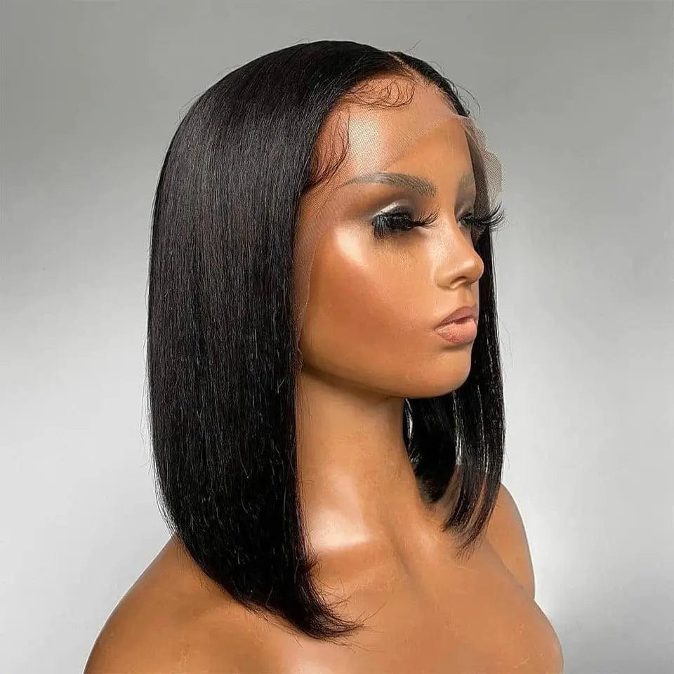 High Quality Luxury Bob Wig Lace Front Human Hair Wigs Hd Transparent Lace Frontal Wig Bob Straight  13x4 Lace Front Human Hair