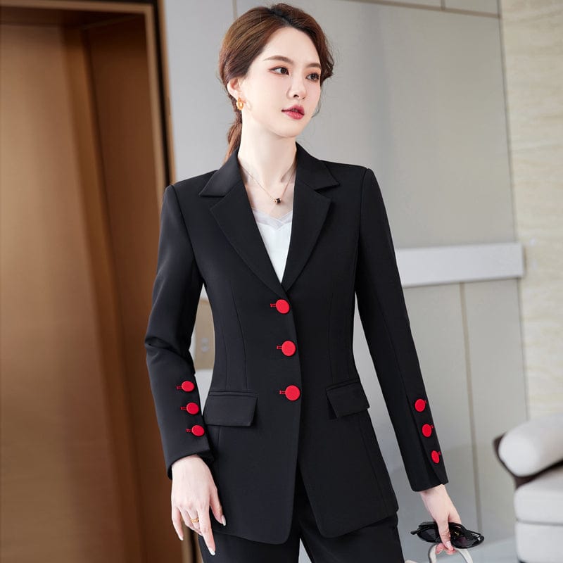 High-quality Wholesale 2 Piece Suit Set for Women Business Single Breasted Office Lady Blazer and pants Work Wear Pant Set