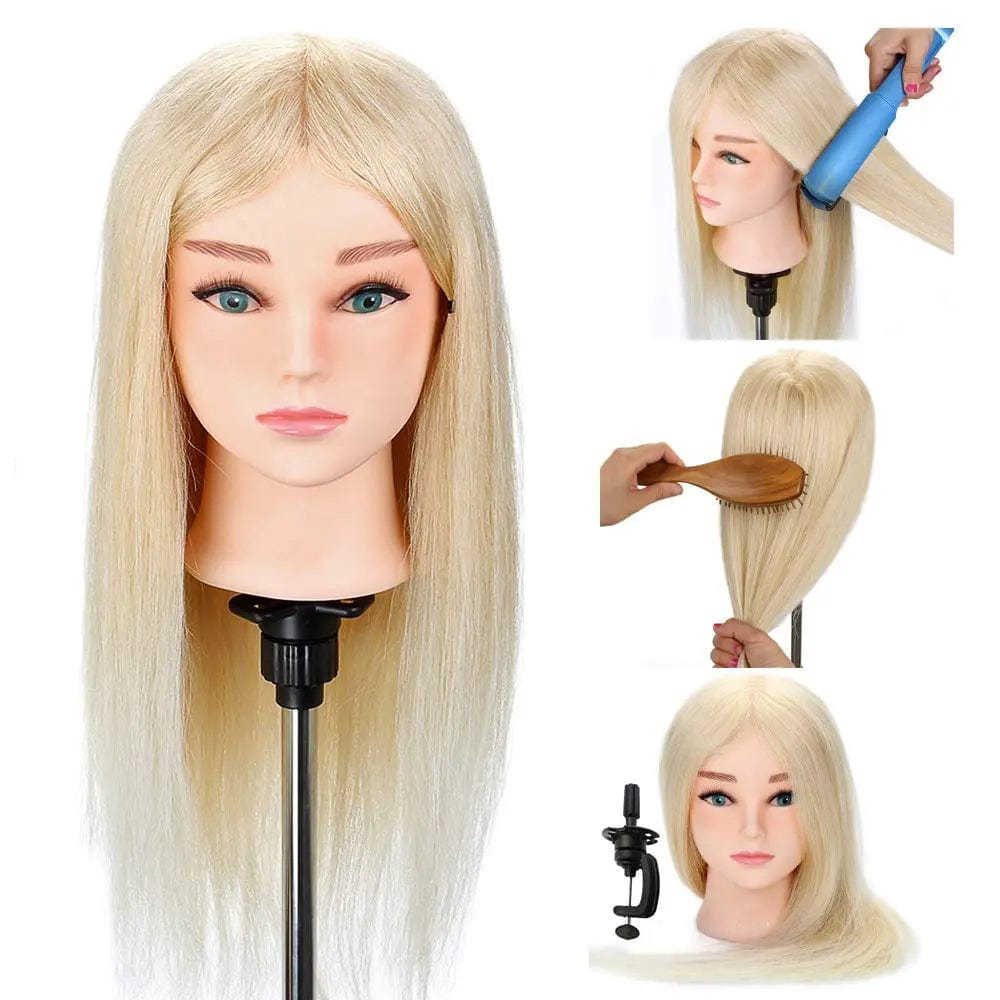 High Quality Wholesale salon equipment 100% natural hair female Male mannequin doll head training human hair