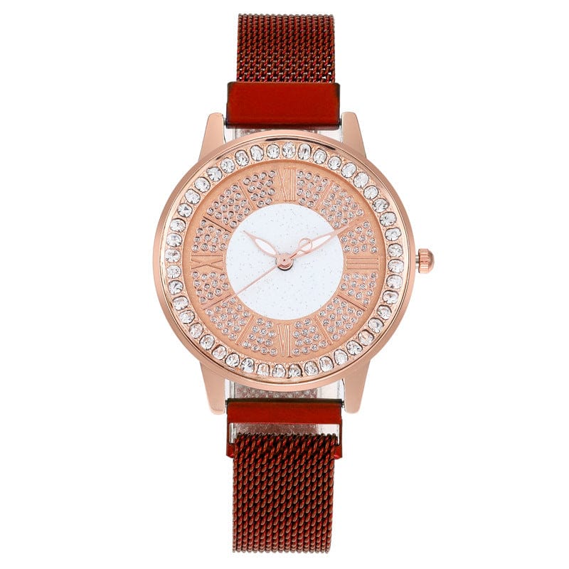 high quality womens wristwatch Fashion classic luxury magnetic Quartz ladies watches with round diamond dial