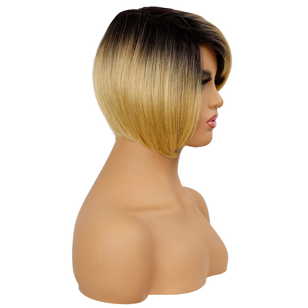 high temperature synthetic wig sleek wholesale cheap heat resistant made machine wig straight bob synthetic hair wig for women