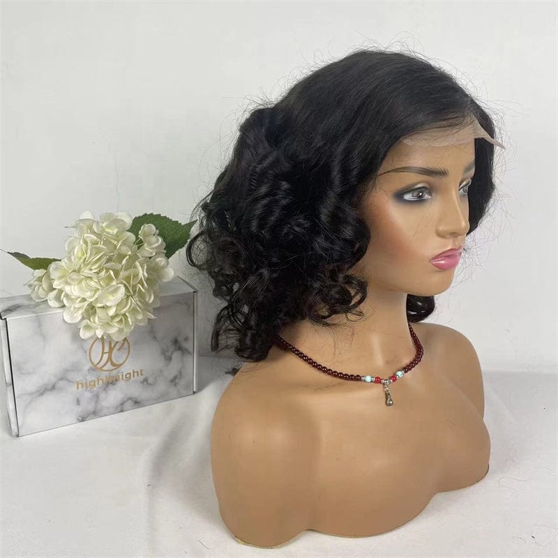 Highknight Wholesale Cuticle Aligned Loose Wave Brazilian Virgin Hair Short Bob Wigs 150% Density Lace Front Wig For Black Women