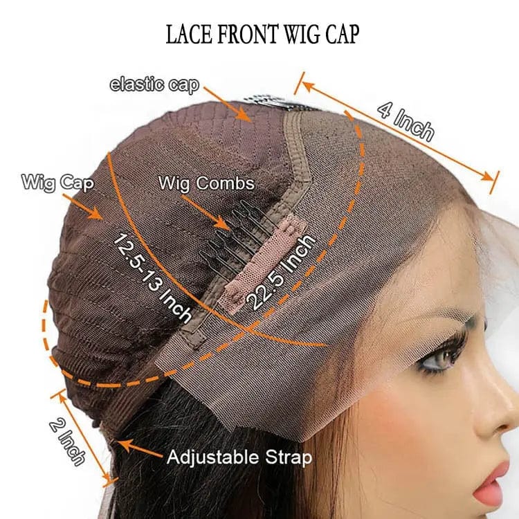 Highlight Bone Straight Perruque Human Hair Lace Wigs Pre Plucked Highlighted Wigs Human Hair Lace Front  With Bang Fringe