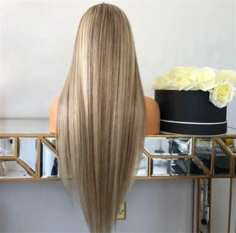 Highlight Ombre Honey Blonde Silky Straight Cuticle Aligned Virgin Human Hair Lace Front Wigs