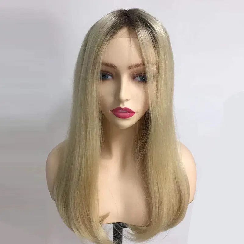 HJ Luxury Swiss lace top wigs blonde brown natural hairline top quality european hair